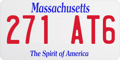 MA license plate 271AT6