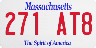 MA license plate 271AT8