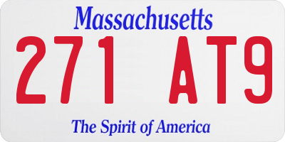 MA license plate 271AT9