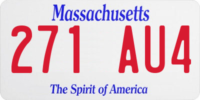 MA license plate 271AU4