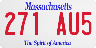 MA license plate 271AU5