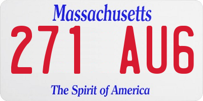 MA license plate 271AU6