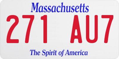MA license plate 271AU7