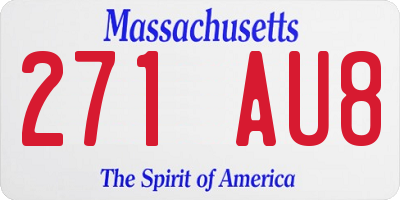 MA license plate 271AU8