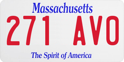 MA license plate 271AV0