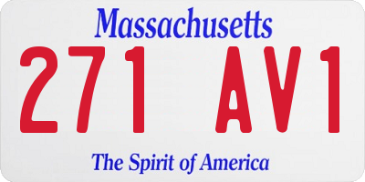 MA license plate 271AV1