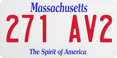 MA license plate 271AV2