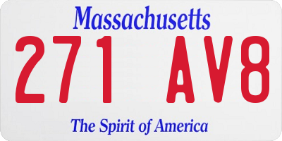 MA license plate 271AV8