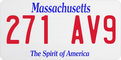 MA license plate 271AV9