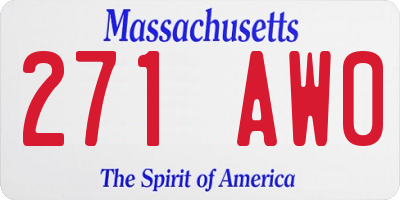 MA license plate 271AW0