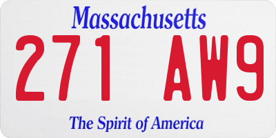 MA license plate 271AW9