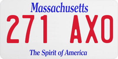 MA license plate 271AX0