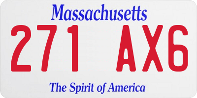 MA license plate 271AX6