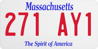 MA license plate 271AY1