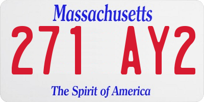 MA license plate 271AY2