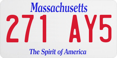 MA license plate 271AY5
