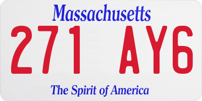 MA license plate 271AY6