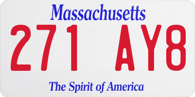 MA license plate 271AY8