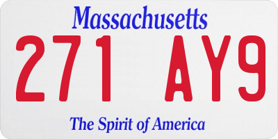 MA license plate 271AY9