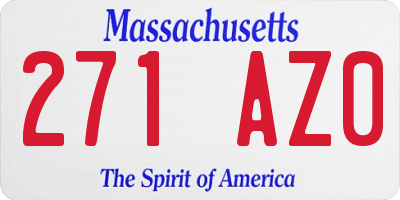 MA license plate 271AZ0