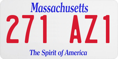 MA license plate 271AZ1