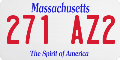 MA license plate 271AZ2