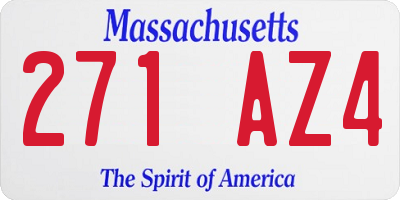 MA license plate 271AZ4