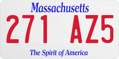 MA license plate 271AZ5