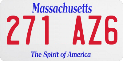 MA license plate 271AZ6