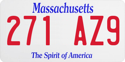 MA license plate 271AZ9