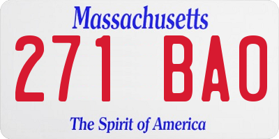 MA license plate 271BA0