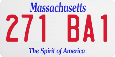 MA license plate 271BA1