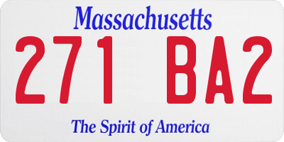 MA license plate 271BA2