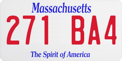 MA license plate 271BA4