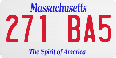 MA license plate 271BA5