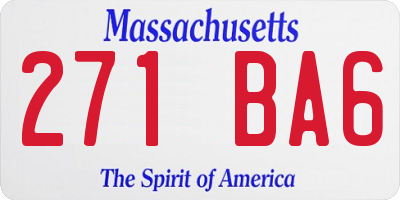 MA license plate 271BA6