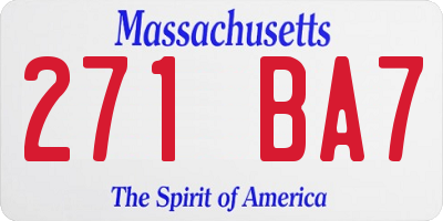 MA license plate 271BA7