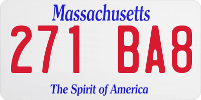MA license plate 271BA8