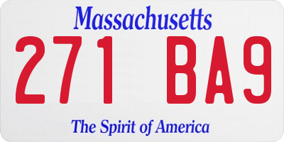 MA license plate 271BA9