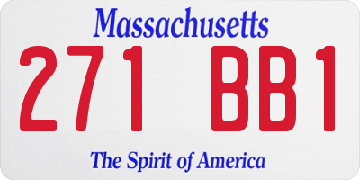 MA license plate 271BB1