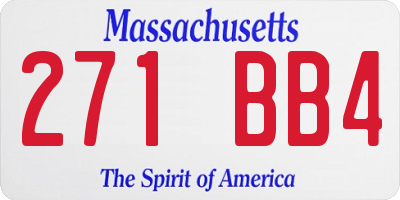 MA license plate 271BB4