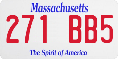 MA license plate 271BB5