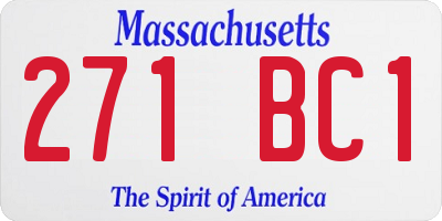 MA license plate 271BC1