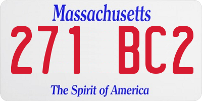 MA license plate 271BC2