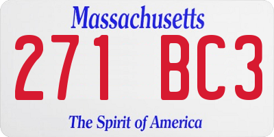 MA license plate 271BC3