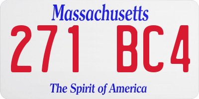 MA license plate 271BC4