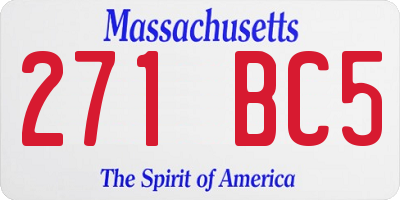 MA license plate 271BC5