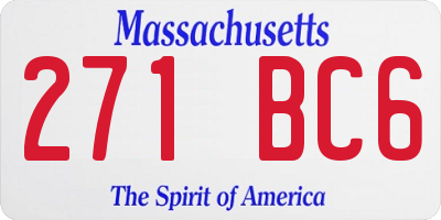 MA license plate 271BC6