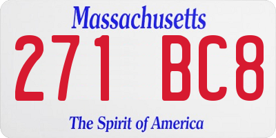 MA license plate 271BC8
