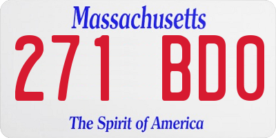 MA license plate 271BD0